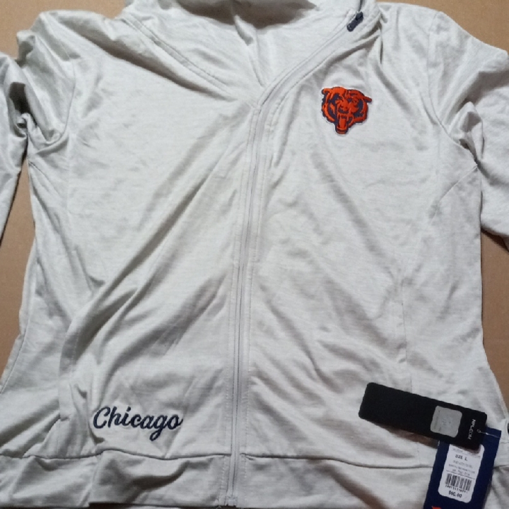 Fanatics White and Orange Chicago Bears Hoodie